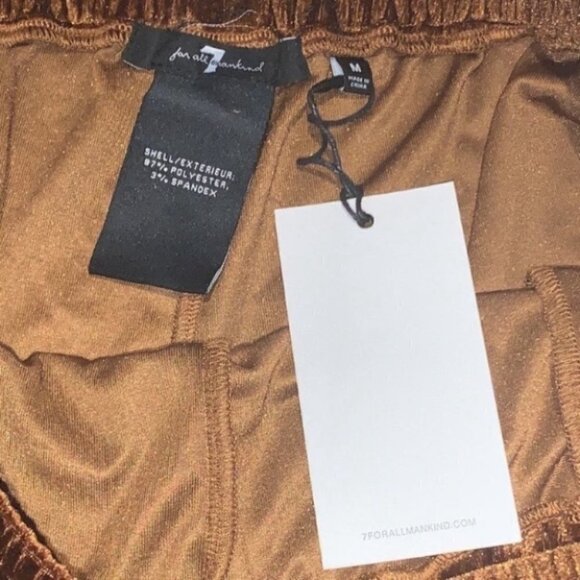 7 For All Mankind brown velvet jogger-style track pants size M - Picture 6 of 7